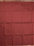 Maheshwari fancy saree maroon color allover plain and small kaddi border with self pallu and attached blouse