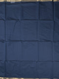 Maheshwari fancy saree navy blue color allover plain and small kaddi border with self pallu and attached blouse
