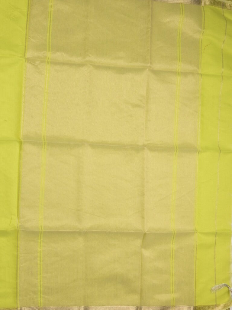 Maheshwari fancy saree light parrot green color allover plain and small kaddi border with self pallu and attached blouse