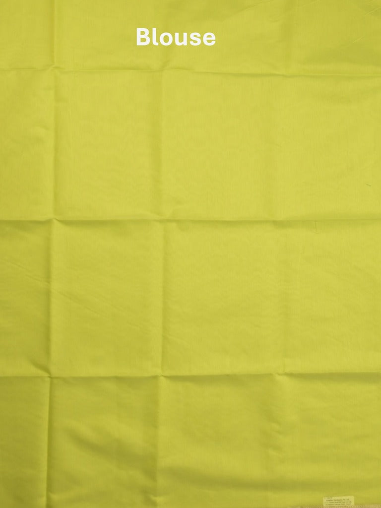 Maheshwari fancy saree light parrot green color allover plain and small kaddi border with self pallu and attached blouse