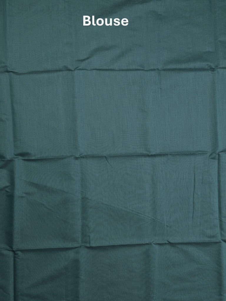 Maheshwari fancy saree cyan blue color allover plain and small kaddi border with self pallu and attached blouse