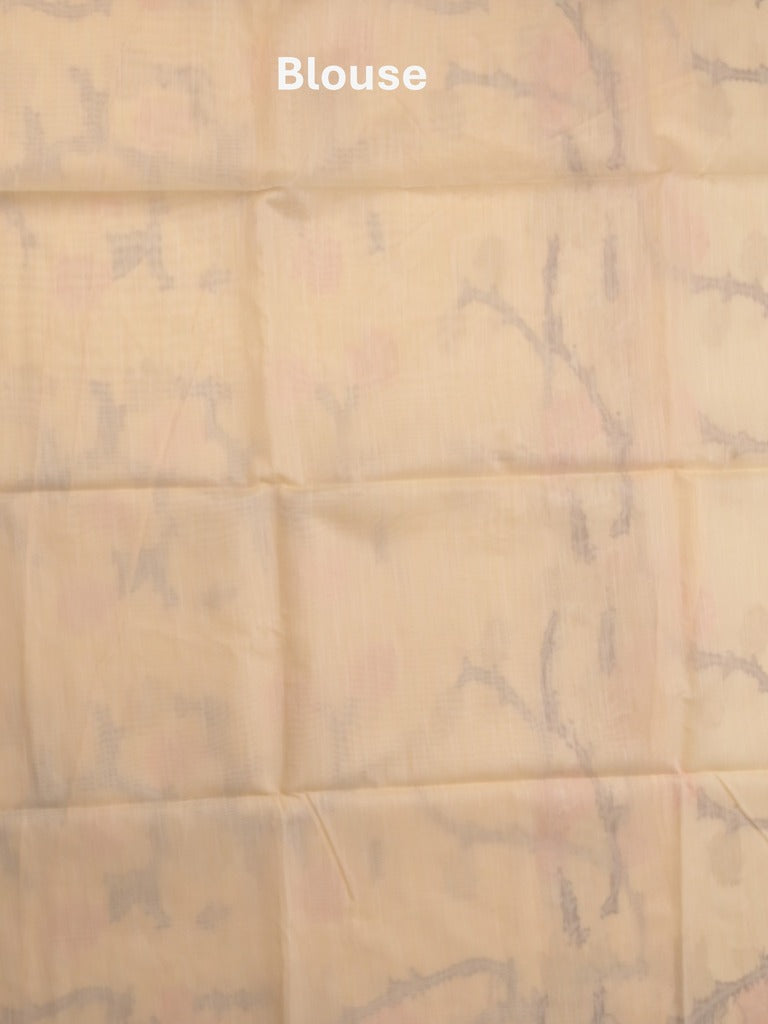 Chanderi fancy saree light peach color allover weaves & weaving pallu and attached plain blouse