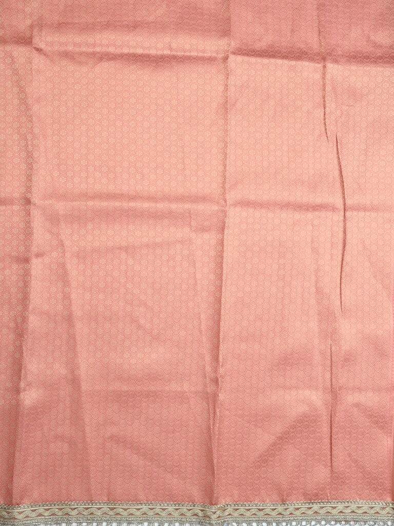 Chanderi kora fancy saree light pink color allover zari motifs & zari embroidery border with zari pallu and plain blouse
