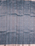 Chanderi fancy saree peacock blue color allover zari motifs & small zari border with zari pallu and plain blouse