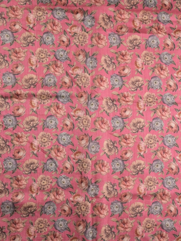 Tussar fancy saree light pink color allover prints & printed border with printed pallu and contrast printed blouse