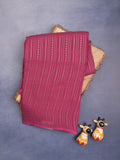 Mangalagiri fancy saree magenta color allover zari stripes with contrast pallu and contrast plain blouse