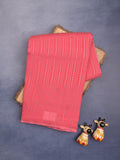 Mangalagiri fancy saree pink color allover zari stripes with contrast pallu and contrast plain blouse
