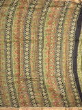 Maheshwari fancy saree olive green color allover prints & small zari border with printed pallu and printed blouse