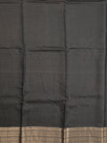 Maheshwari fancy saree black color allover prints & zari border with short zari pallu and plain blouse