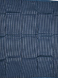 Mangalagiri fancy saree navy blue color allover zari stripes with contrast pallu and contrast plain blouse