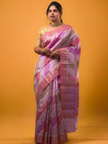 Raw mango pattu saree light lavender color allover zari weaves & zari border with rich pallu and attached plain blouse