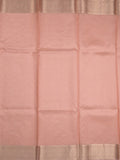 Kota tissue fancy saree peach color allover embroidery & zari border with short pallu and plain blouse