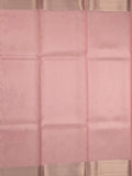 Kota tissue fancy saree baby pink color allover embroidery & zari border with short pallu and plain blouse