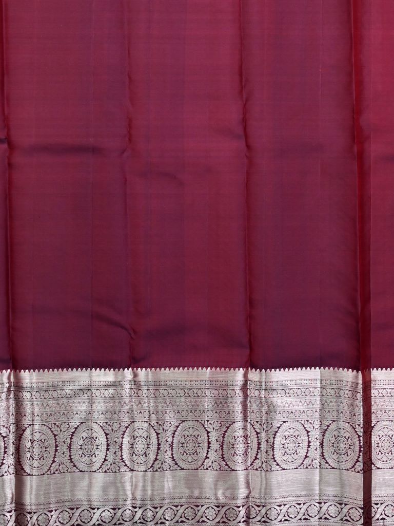 Kanchi pattu saree rose pink color allover zari weaves & big zari border with rich pallu and contrast plain bouse