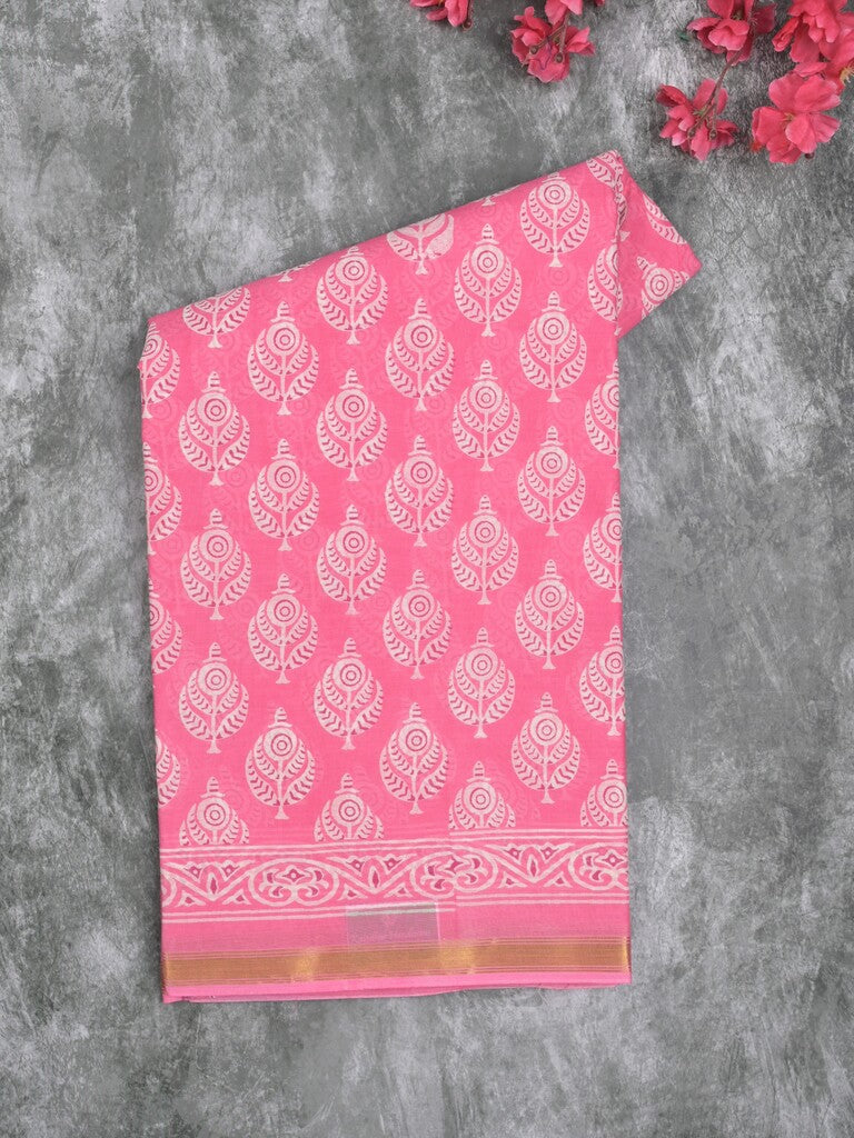 Saree pink color