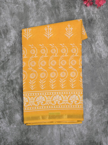 Saree golden yellow color