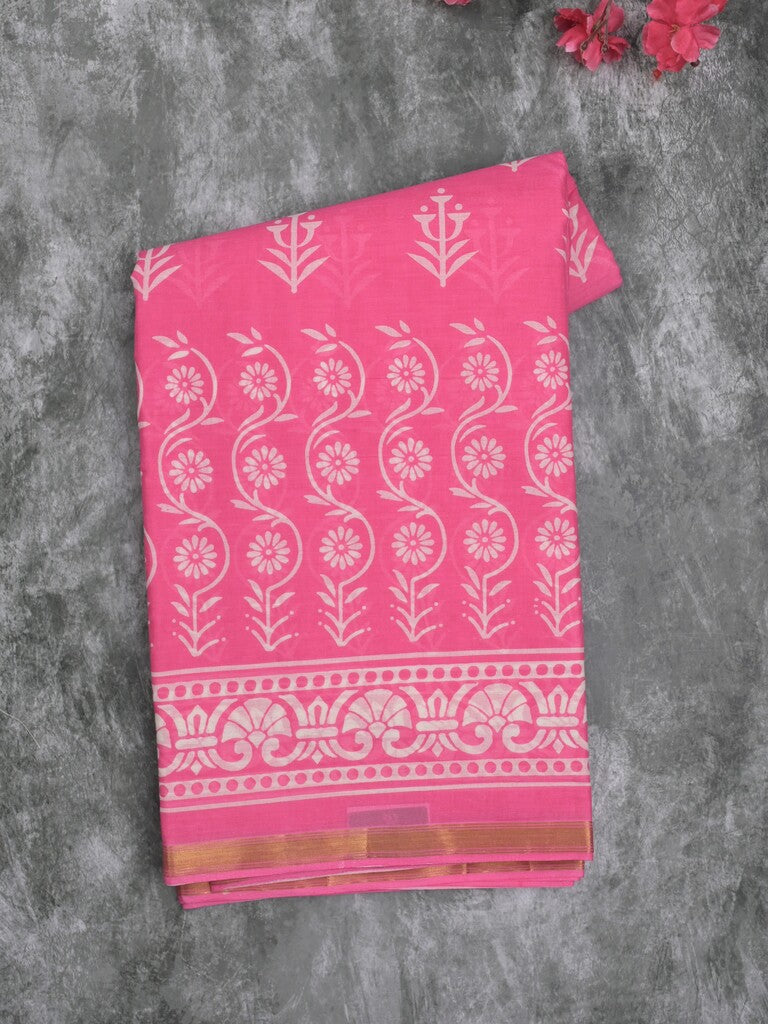 Saree pink color