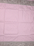 Banaras pattu saree baby pink color allover zari motifs & zari border with rich pallu and attached plain blouse
