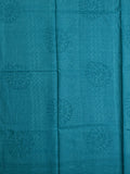 Mul cotton saree white color allover prints & printed border with printed pallu and plain contrast blouse