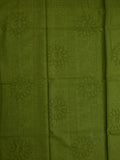Mul cotton saree white color allover prints & printed border with printed pallu and plain contrast blouse