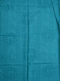 Mul cotton saree white color allover prints & printed border with printed pallu and plain contrast blouse