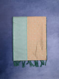 Tussar fancy saree dark beige color allover zari motifs & zari border with rich pallu and contrast plain blouse