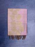 Tussar fancy saree lavender color allover plain & printed border with rich pallu and contrast blouse