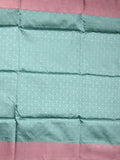 Tussar fancy saree lux green color allover zari motifs & zari border with rich pallu and contrast plain blouse