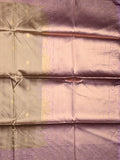 Tussar fancy saree snuff color allover zari motifs & zari border with rich pallu and contrast plain blouse