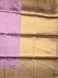 Tussar fancy saree lavender color allover zari motifs & zari border with rich pallu and contrast plain blouse