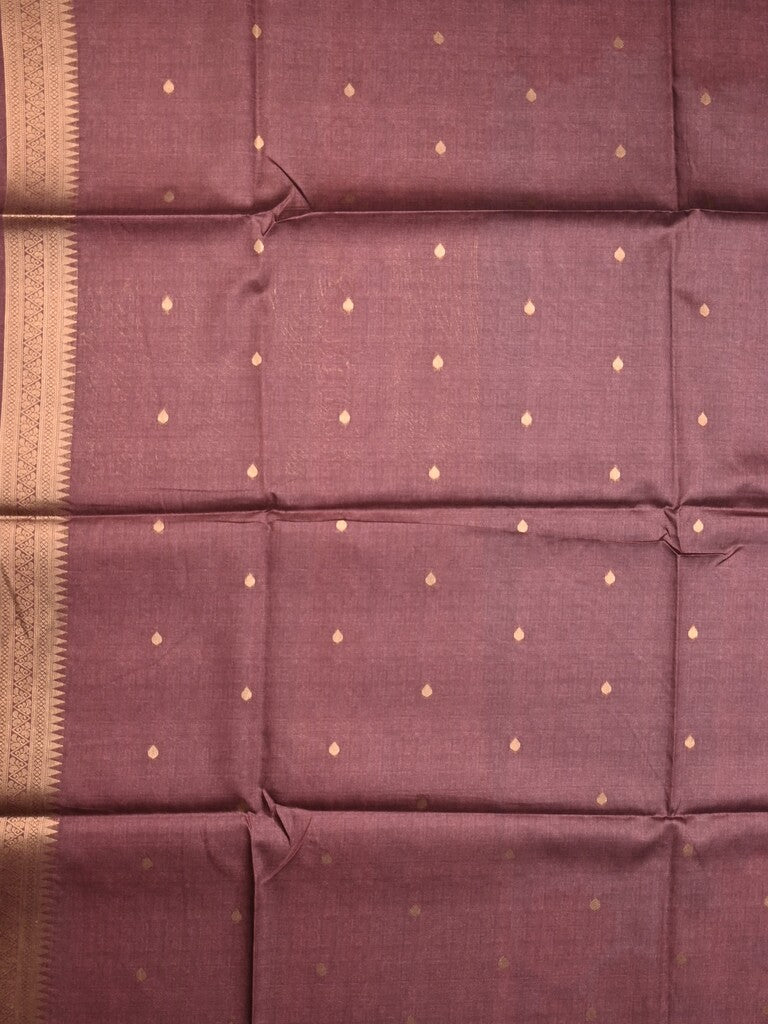 Tussar fancy saree sky blue color allover plain & printed border with rich pallu and contrast blouse