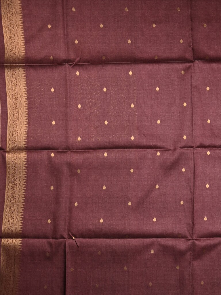 Tussar fancy saree lavender color allover plain & printed border with rich pallu and contrast blouse