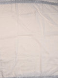 Organza shimmer fancy saree white color allover embroidery motifs & embroidery border with running pallu and self blouse