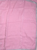 Organza shimmer fancy saree baby pink color allover embroidery motifs & embroidery border with running pallu and self blouse