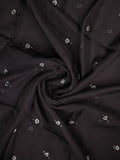 Soft organza fancy saree black color allover embroidery motifs & embroidery border with running pallu and embroidery blouse