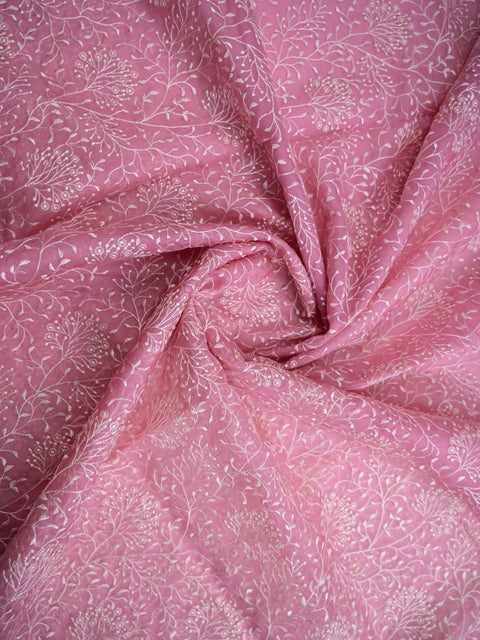 Tussar fancy saree peach color allover digital kalamkari prints and zari weaving border with printed pallu and plain blouse