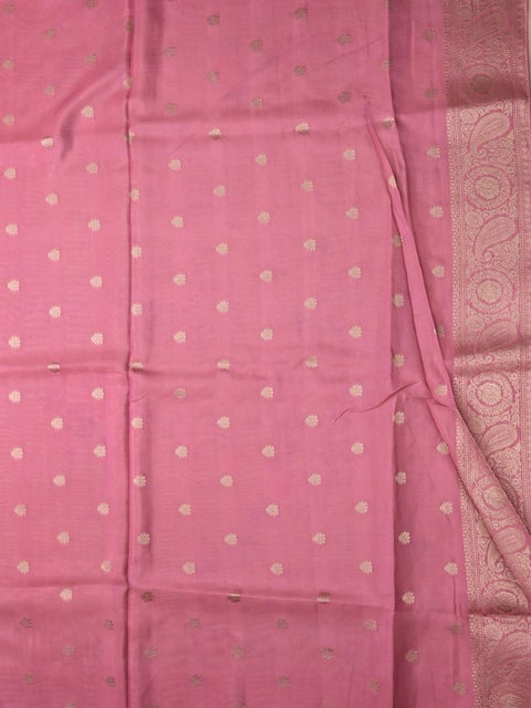 Tussar fancy saree rose pink color allover digital kalamkari prints and zari weaving border with printed pallu and plain blouse