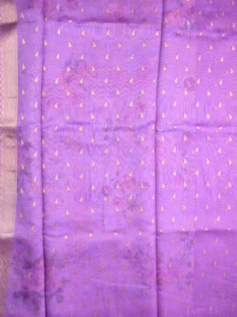 Tussar fancy saree brown color allover digital kalamkari prints and zari weaving border with printed pallu and plain blouse