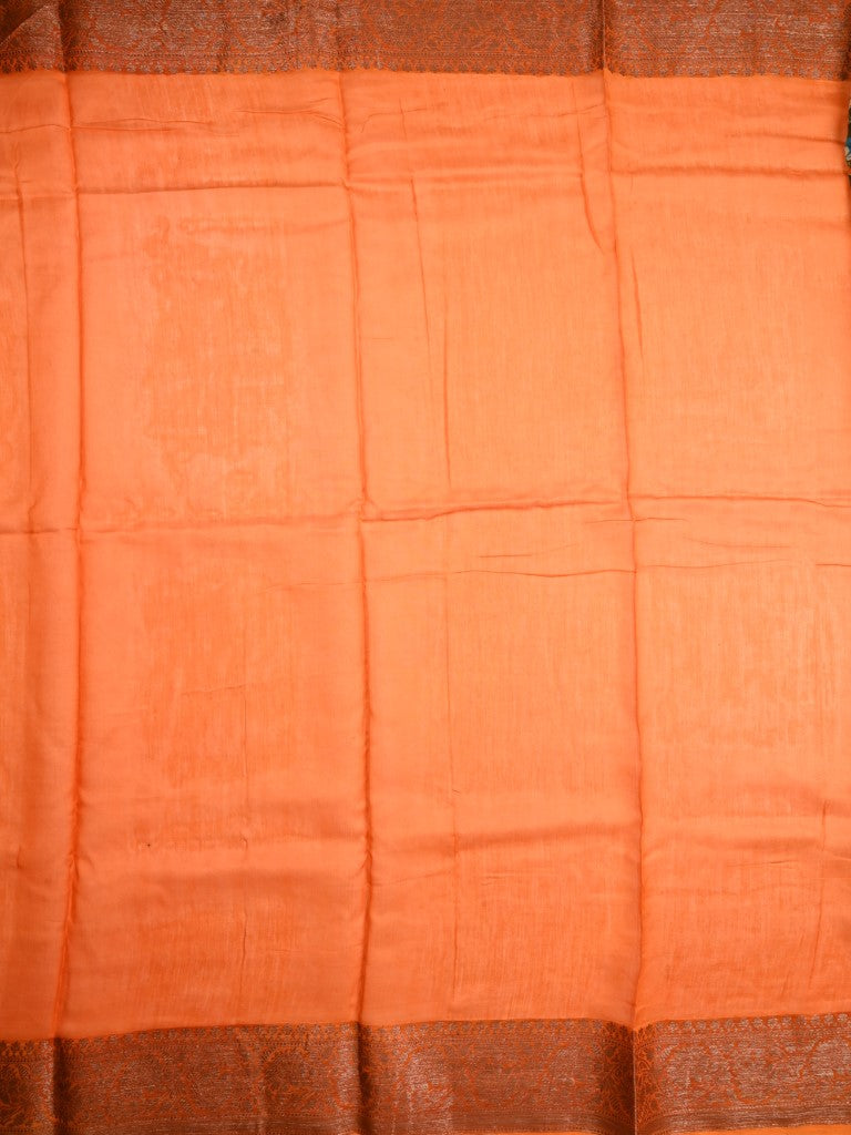 Tussar matka fancy saree olive green color allover floral prints and zari weaving border with short pallu and plain blouse