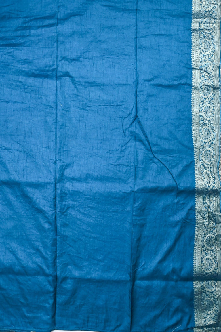Organza fancy saree sky blue color allover zari weaving motifs and zari weaving border with rich pallu and attached plain blouse