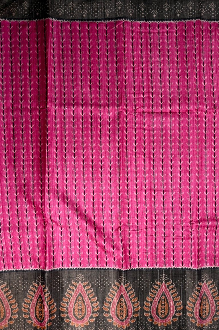 Maheswari silk saree bottle green color allover prints and zari weaving border with stripes pallu and plain blouse