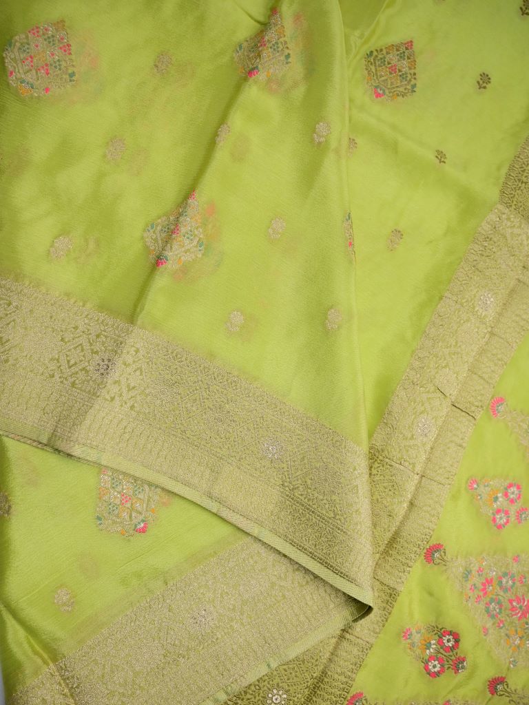 Banaras fancy saree red color allover zari stripes & zari weaving kanchi border with rich pallu and contrast zari motifs blouse