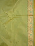 Banaras pattu saree golden yellow color allover zari weaves & zari weaving border with rich pallu and contrast plain blouse