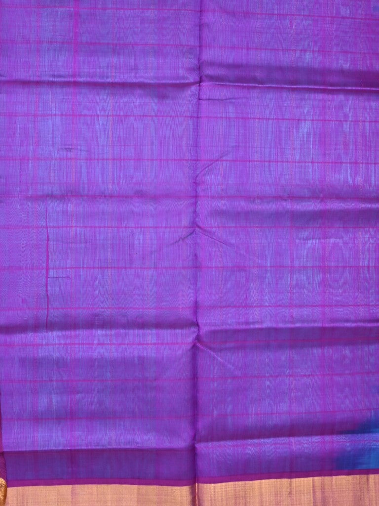 Uppada seiko pattu saree sky blue color allover zari motifs & kaddi border with contrast zari pallu and attached plain blouse