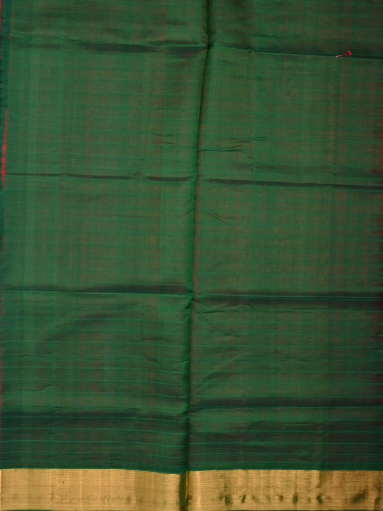 Uppada seiko pattu saree red color allover checks & kaddi border with zari contrast pallu and attached plain blouse