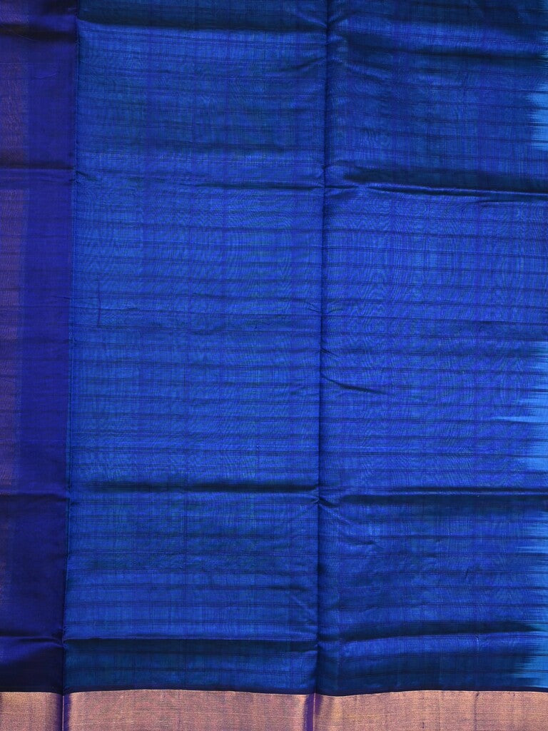 Uppada seiko pattu saree sky blue color allover checks & kaddi border with zari contrast pallu and attached plain blouse