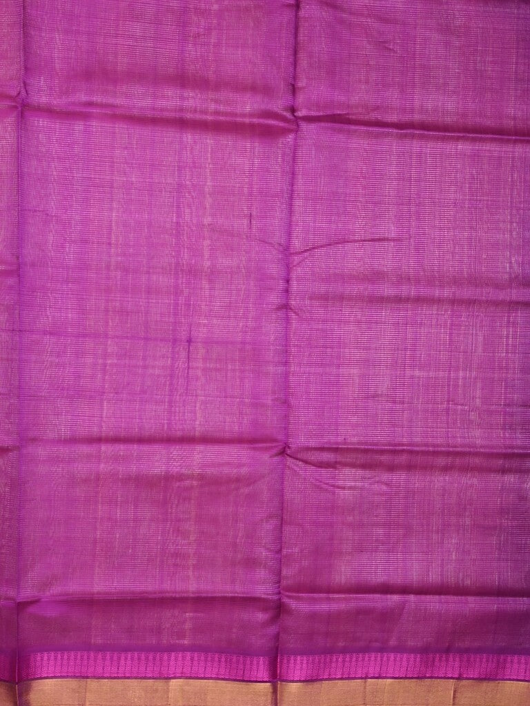 Uppada seiko pattu saree baby pink color allover plain & temple border with zari contrast pallu and attached plain blouse