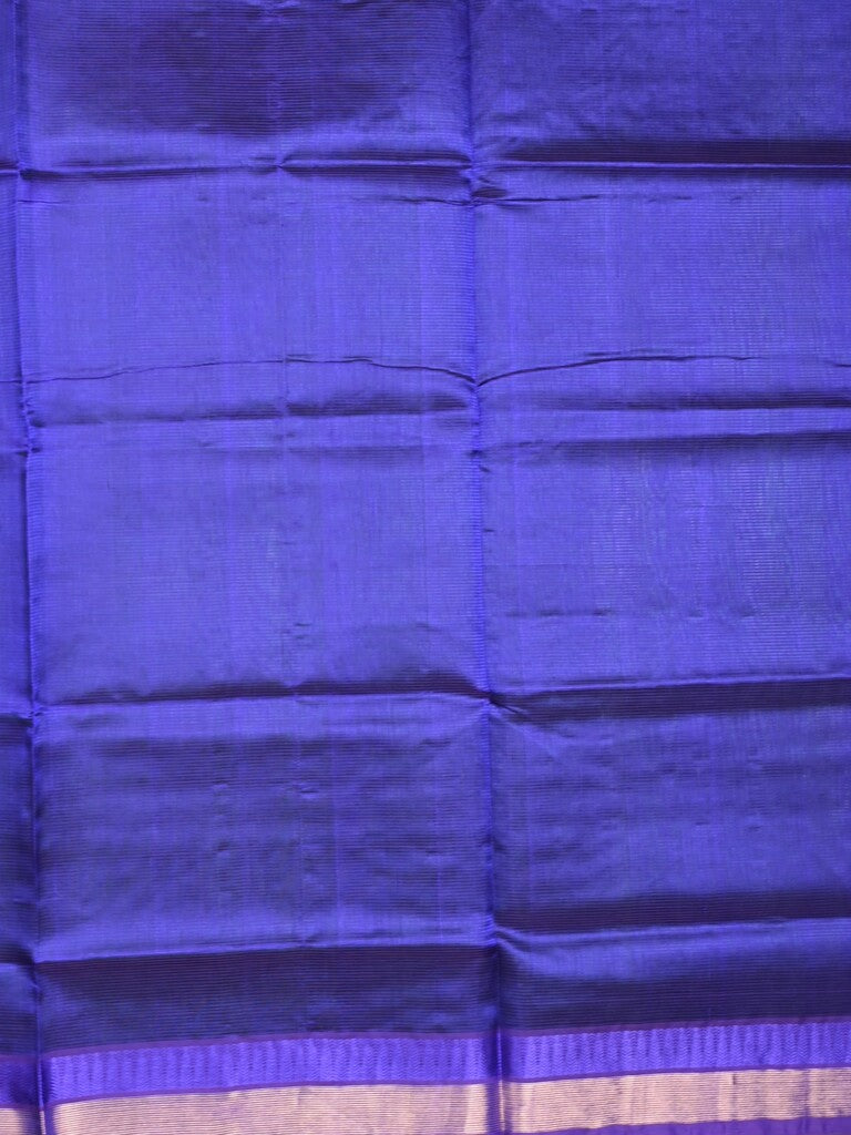 Uppada seiko pattu saree bottle green color allover plain & temple border with zari contrast pallu and attached plain blouse