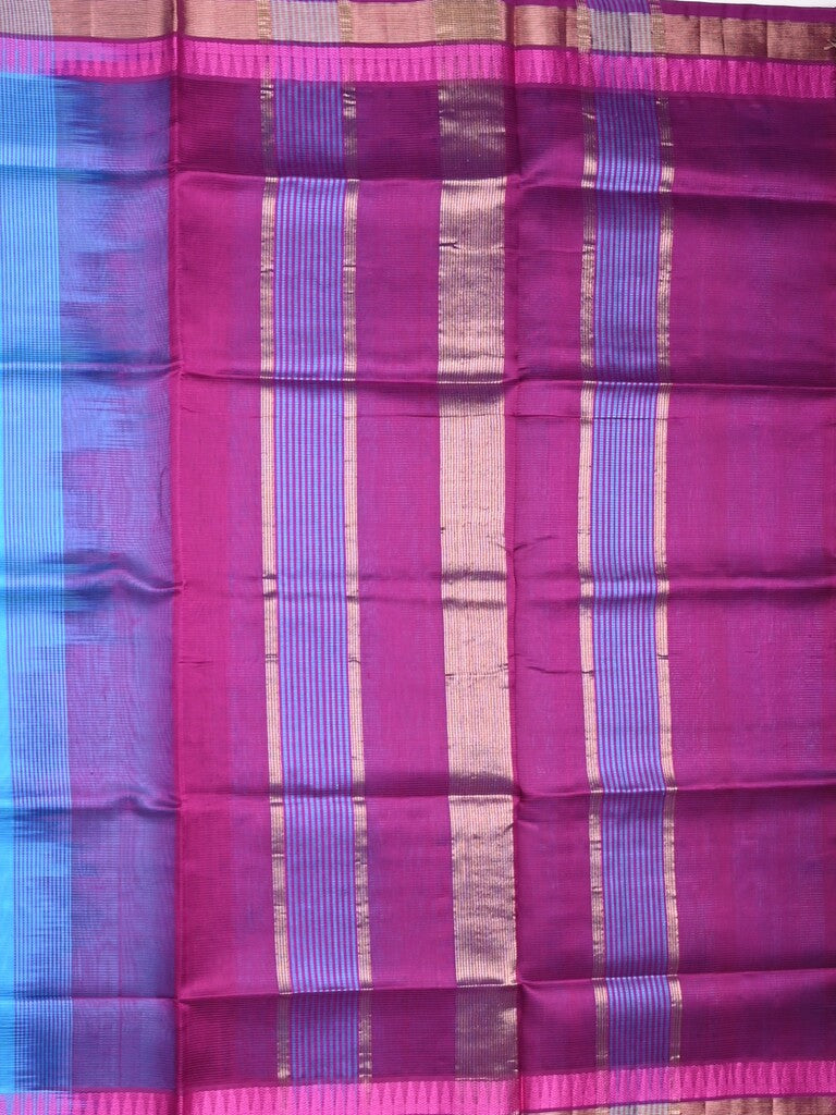 Uppada seiko pattu saree sky blue color allover plain & temple border with zari contrast pallu and attached plain blouse