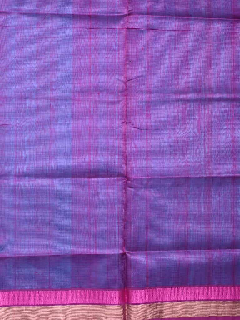 Uppada seiko pattu saree sky blue color allover plain & temple border with zari contrast pallu and attached plain blouse